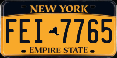 NY license plate FEI7765
