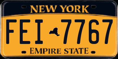 NY license plate FEI7767
