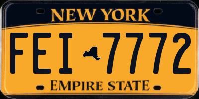 NY license plate FEI7772