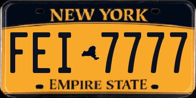 NY license plate FEI7777