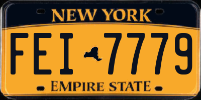 NY license plate FEI7779