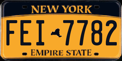 NY license plate FEI7782