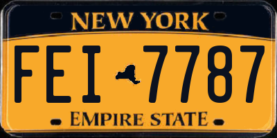 NY license plate FEI7787
