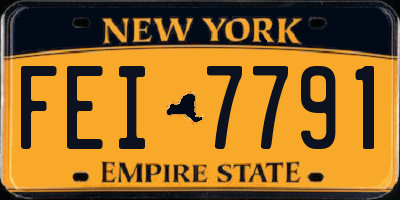 NY license plate FEI7791
