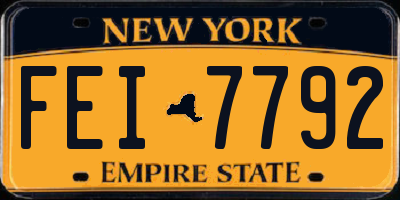 NY license plate FEI7792