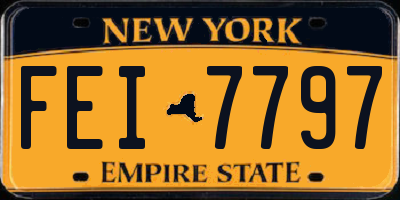 NY license plate FEI7797