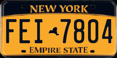 NY license plate FEI7804
