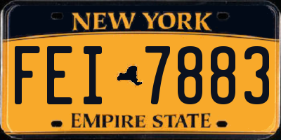 NY license plate FEI7883
