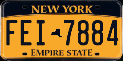 NY license plate FEI7884