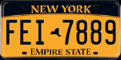 NY license plate FEI7889