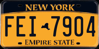 NY license plate FEI7904