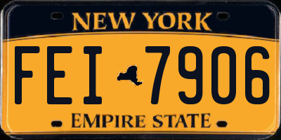 NY license plate FEI7906