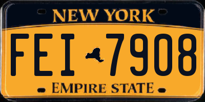 NY license plate FEI7908