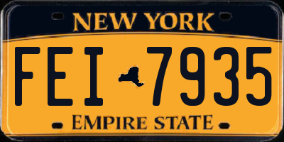 NY license plate FEI7935
