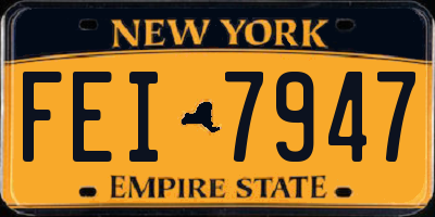 NY license plate FEI7947