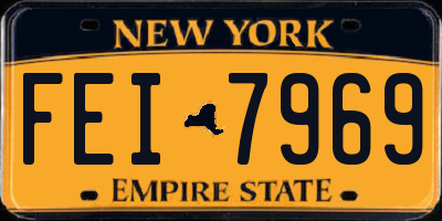 NY license plate FEI7969