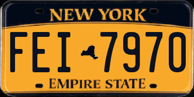NY license plate FEI7970