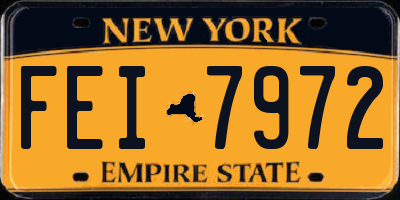 NY license plate FEI7972