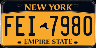 NY license plate FEI7980