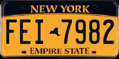 NY license plate FEI7982