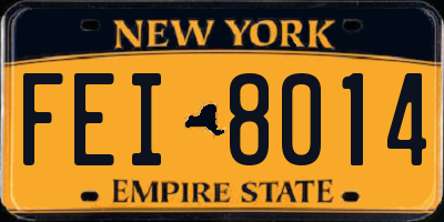 NY license plate FEI8014