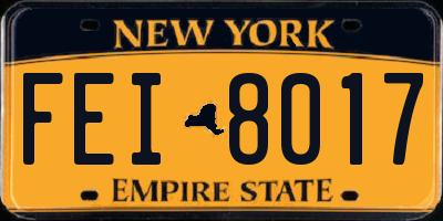 NY license plate FEI8017