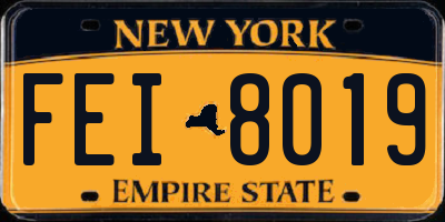 NY license plate FEI8019
