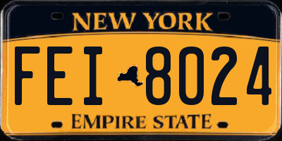 NY license plate FEI8024