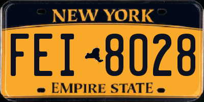 NY license plate FEI8028