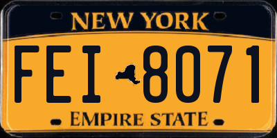 NY license plate FEI8071