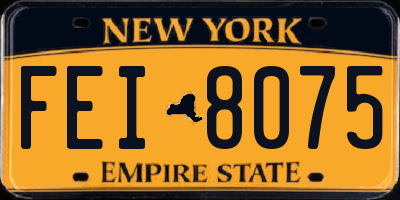 NY license plate FEI8075