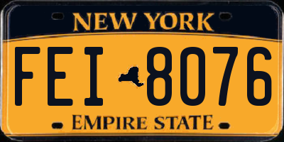 NY license plate FEI8076