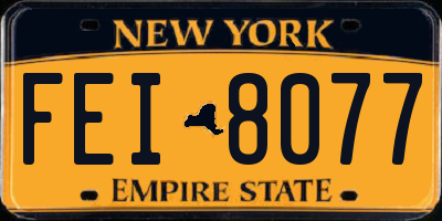 NY license plate FEI8077