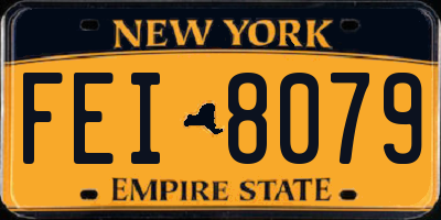 NY license plate FEI8079