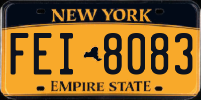 NY license plate FEI8083