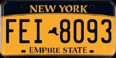 NY license plate FEI8093
