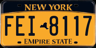 NY license plate FEI8117