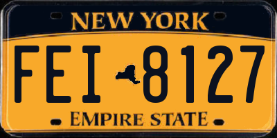 NY license plate FEI8127