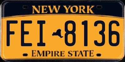 NY license plate FEI8136