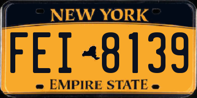 NY license plate FEI8139