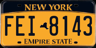 NY license plate FEI8143