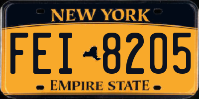 NY license plate FEI8205