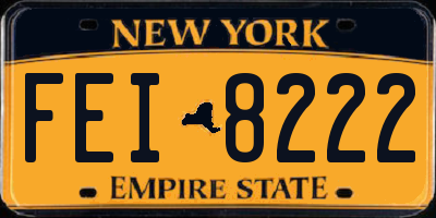 NY license plate FEI8222