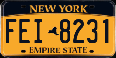 NY license plate FEI8231