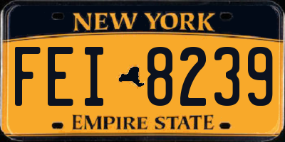 NY license plate FEI8239