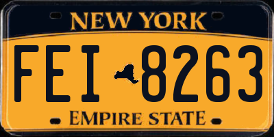 NY license plate FEI8263