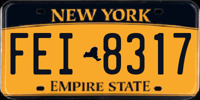 NY license plate FEI8317