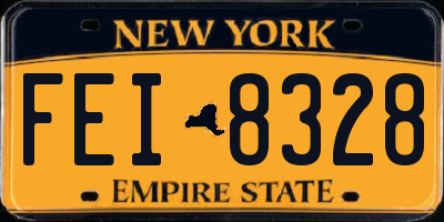 NY license plate FEI8328