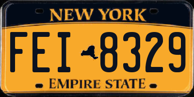 NY license plate FEI8329