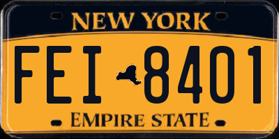 NY license plate FEI8401